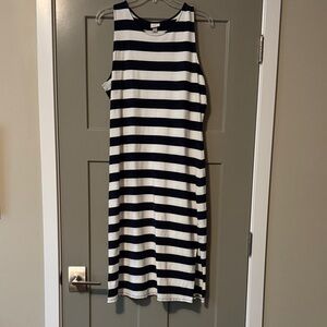 a new day Navy and White Striped Midi Dress